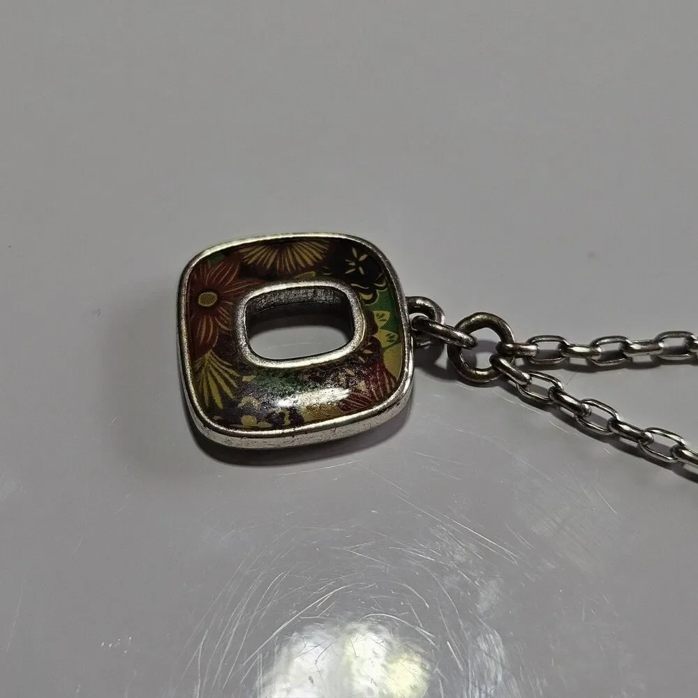 Brighton Silver Plated Island Bloom Flower Pendant Necklace 17-19.5